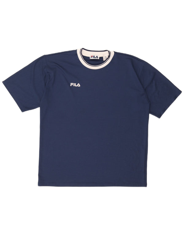 FILA Mens T-Shirt Top XL Navy Blue Polyester