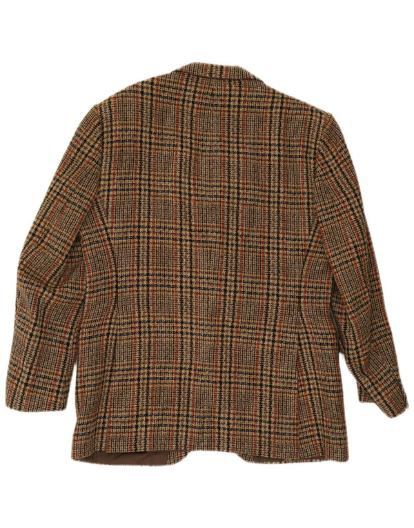 Avant Mens 2 Button Blazer Jacket IT 54 2XL Brown Check Wool