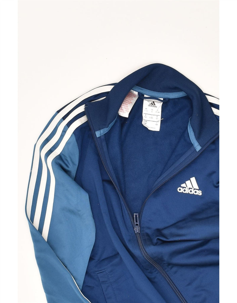 ADIDAS Girls Tracksuit Top Jacket 9-10 Years Navy Blue Colourblock | Vintage Adidas | Thrift | Second-Hand Adidas | Used Clothing | Messina Hembry 