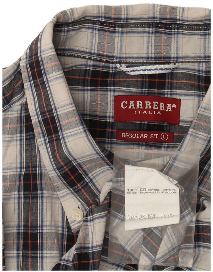 Carrera Mens Short Sleeve Regular Fit Shirt Large Multicoloured Check