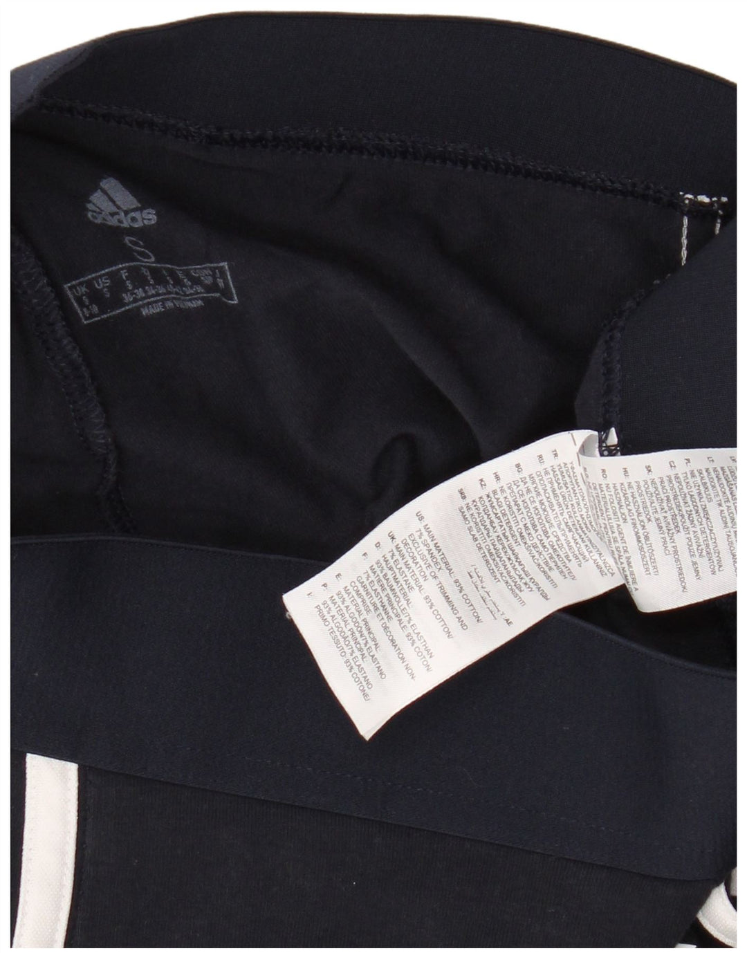 Adidas Womens Leggings UK 8/10 Small Navy Blue Cotton