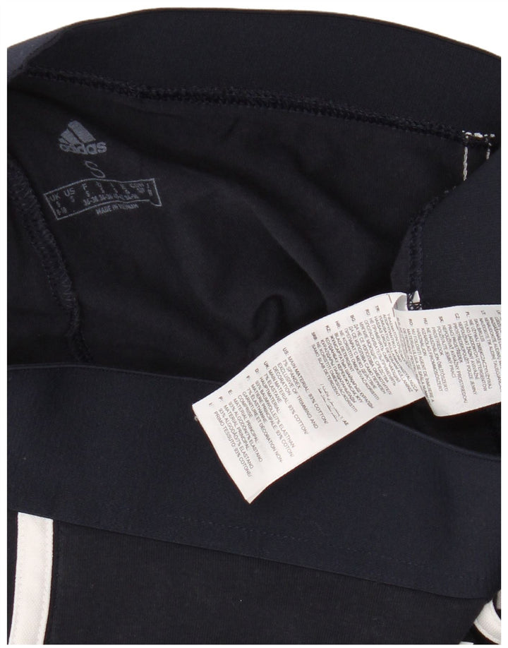 Adidas Womens Leggings UK 8/10 Small Navy Blue Cotton