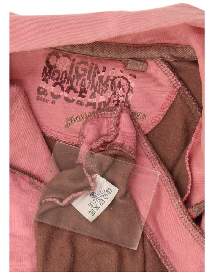 Fat Face Womens Zip Neck Sweatshirt Jumper UK 8 Small Pink Cotton