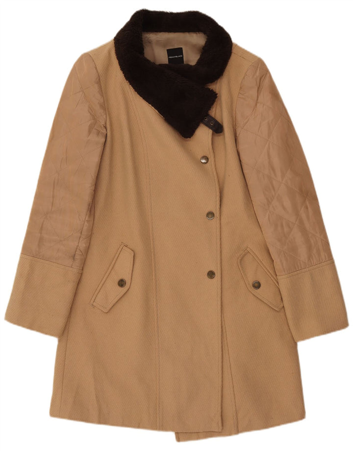 Penny Black Womens Overcoat UK 12 Medium Beige Colourblock Wool