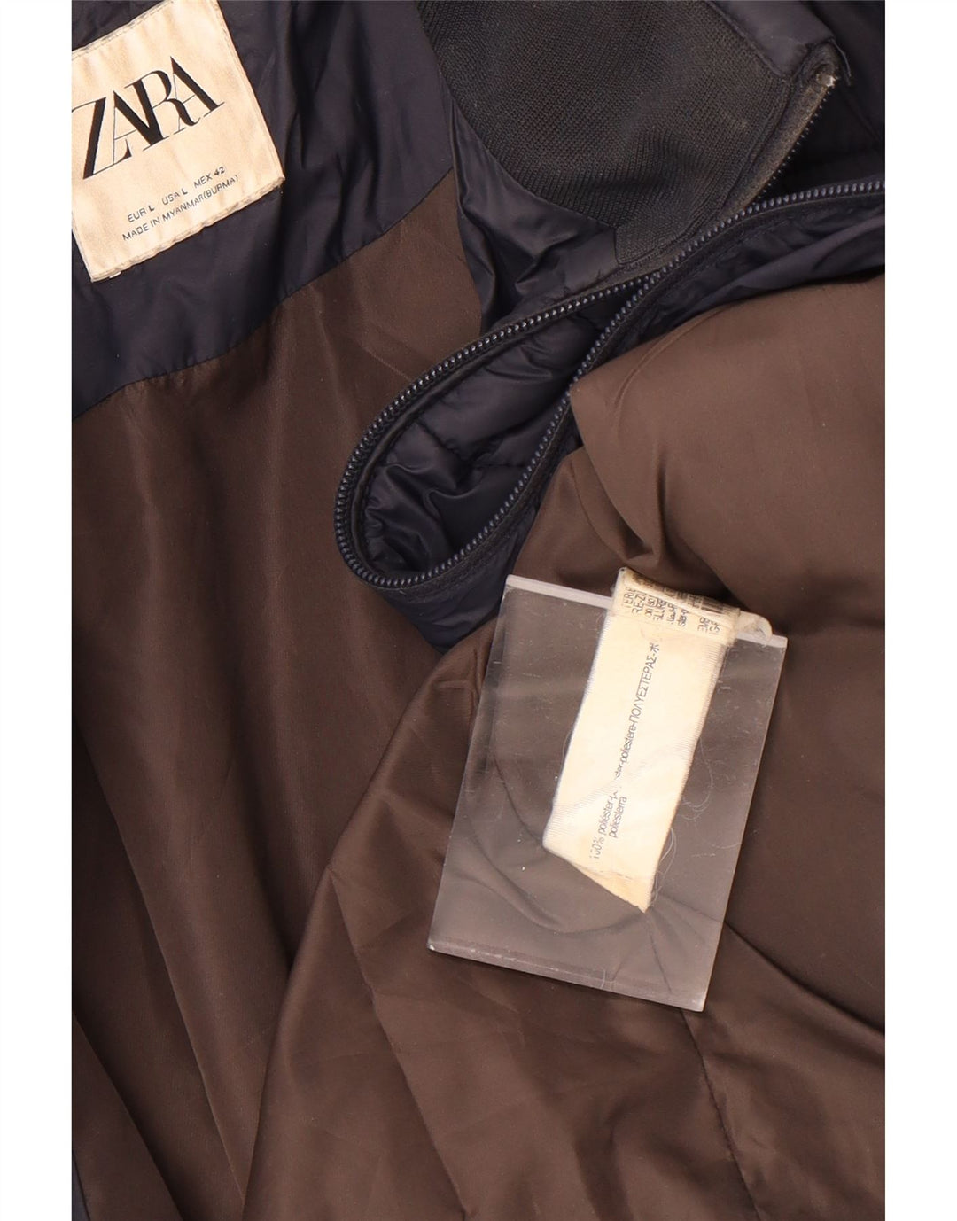 Zara Mens Padded Gilet UK 40 Large Navy Blue Polyester