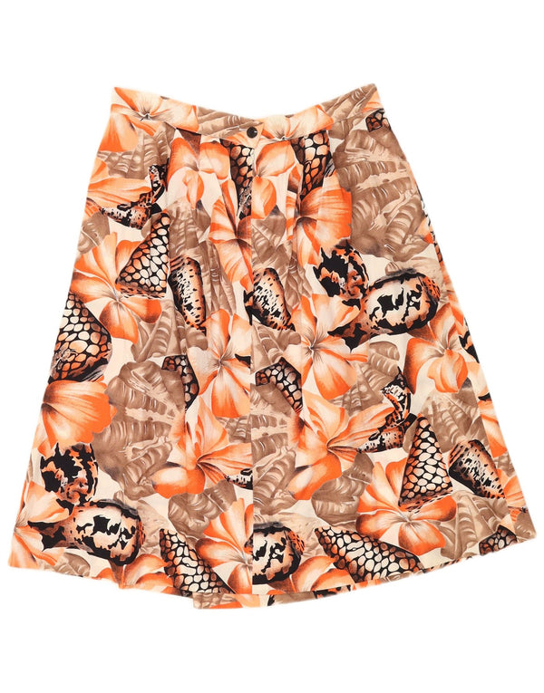 Vintage Womens A-Line Skirt  W30 Medium Orange Floral