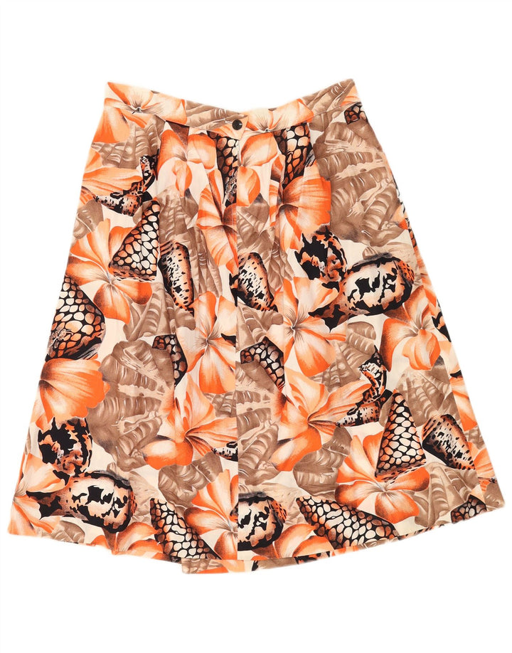Vintage Womens A-Line Skirt  W30 Medium Orange Floral