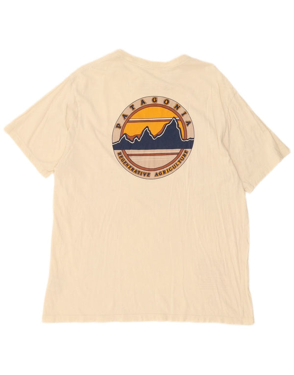 Patagonia Mens Regular Fit Graphic T-Shirt Top Large Beige
