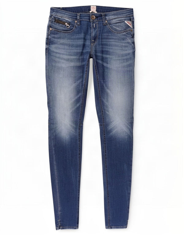 Replay Womens Alanies Skinny Jeans W28 L32 Blue Cotton