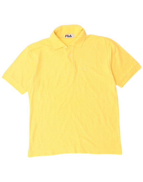 FILA Mens Polo Shirt IT 48 Medium Yellow Cotton