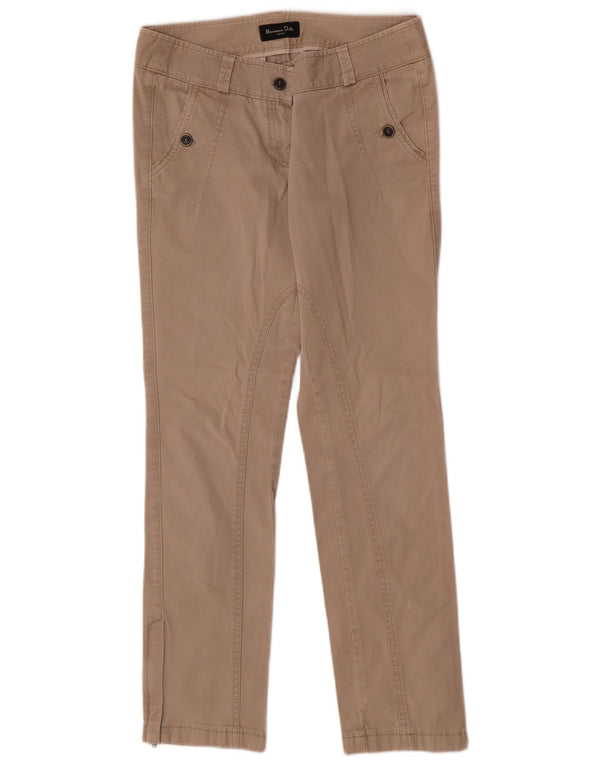 Massimo Dutti Womens Slim Chino Trousers EU 38 Small W28 L29 Beige Cotton