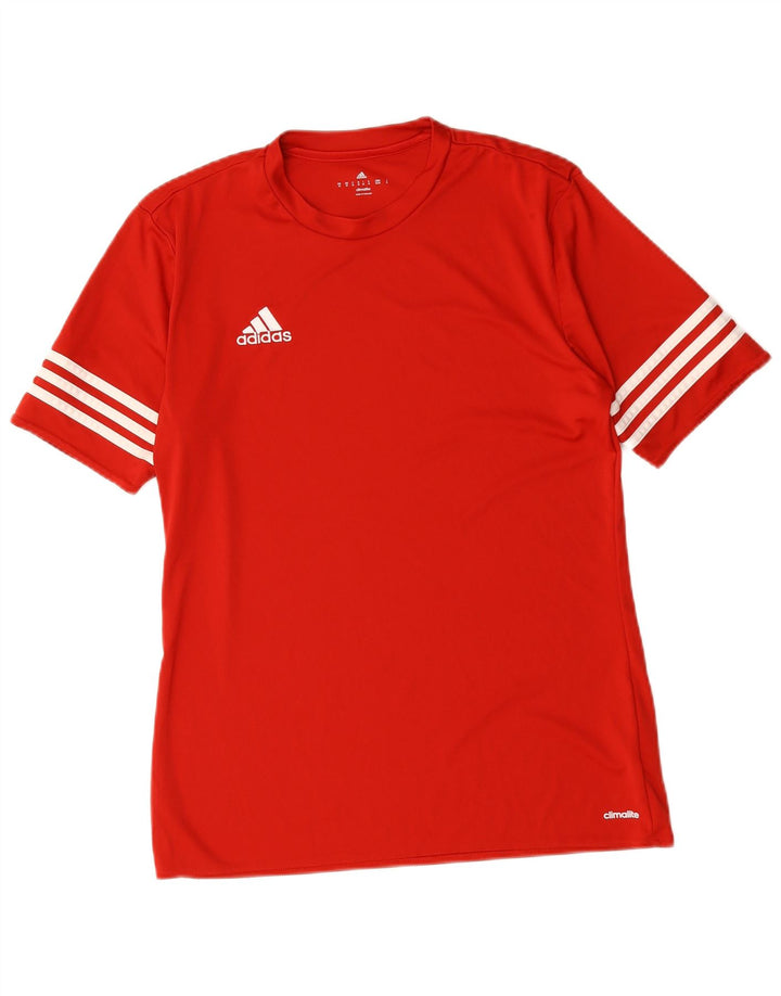 Adidas Mens Climalite T-Shirt Top Medium Red Polyester