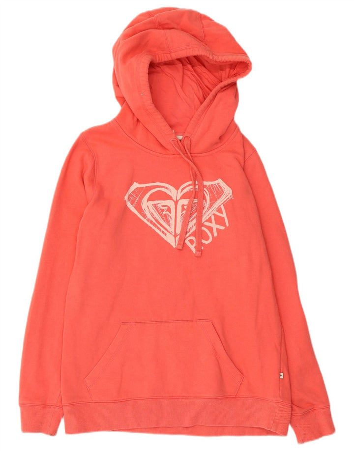 Roxy Womens Graphic Hoodie Jumper UK 10 Small Red Cotton