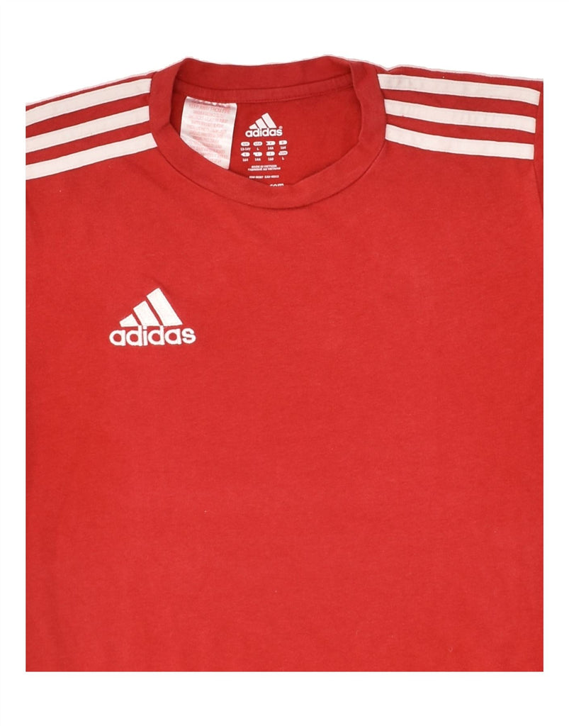 ADIDAS Boys T-Shirt Top 13-14 Years Red Cotton | Vintage Adidas | Thrift | Second-Hand Adidas | Used Clothing | Messina Hembry 