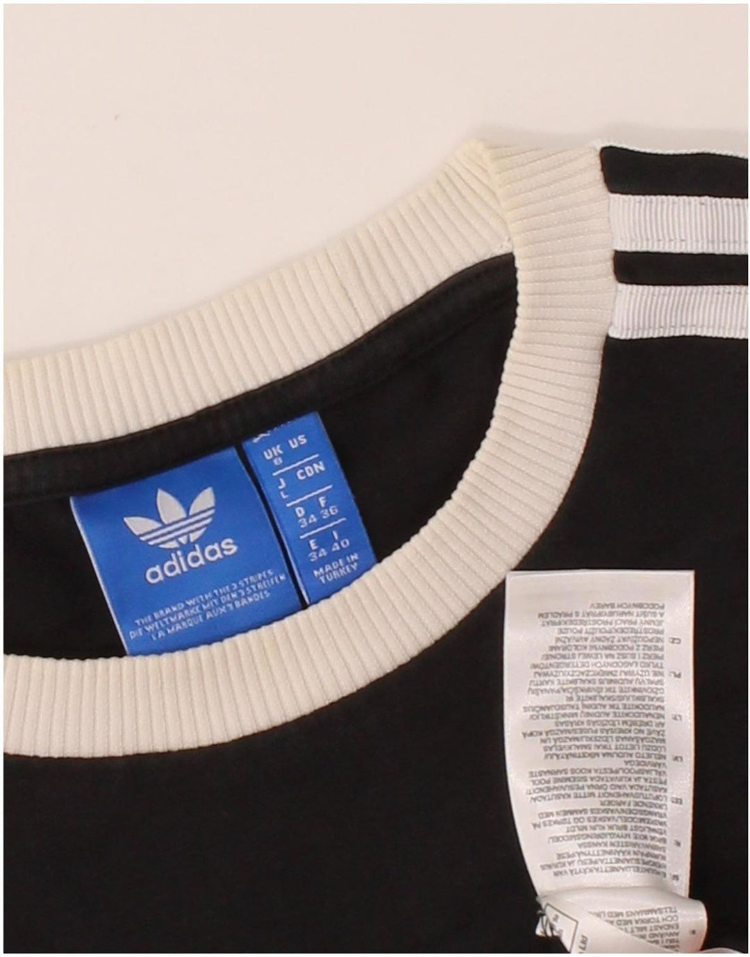 ADIDAS Womens Top Long Sleeve UK 8 Small Black Cotton Vintage Adidas and Second-Hand Adidas from Messina Hembry 