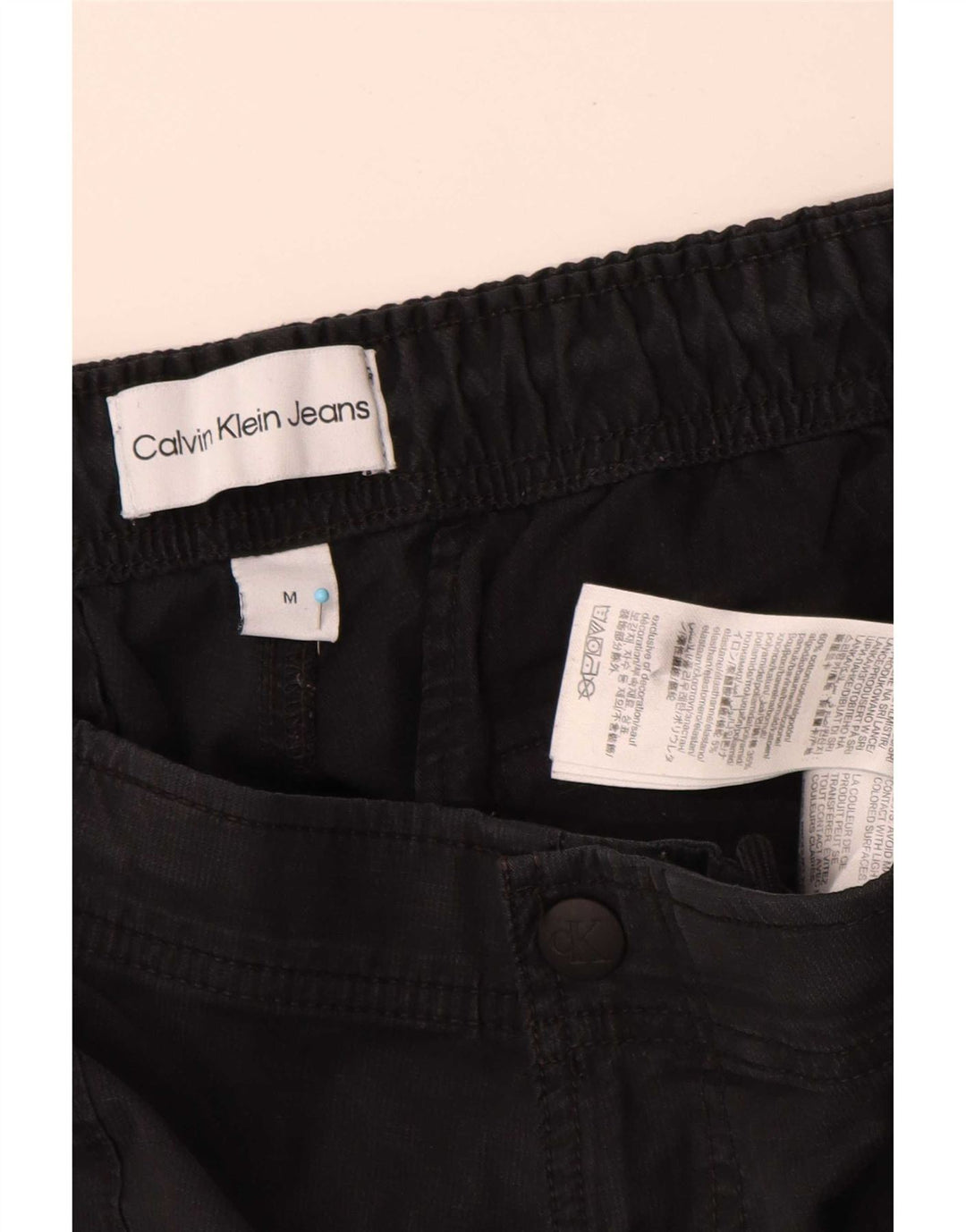 Calvin Klein Mens Joggers Cargo Trousers Medium W32 L30 Black Cotton