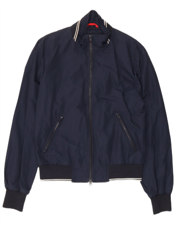FAY Mens Bomber Jacket UK 36 Small Navy Blue Cotton