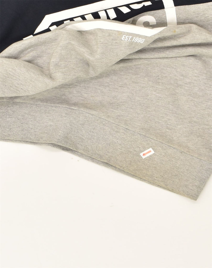 JACK & JONES Mens Graphic Sweatshirt Jumper 2XL Grey Colourblock Cotton | Vintage Jack & Jones | Thrift | Second-Hand Jack & Jones | Used Clothing | Messina Hembry 