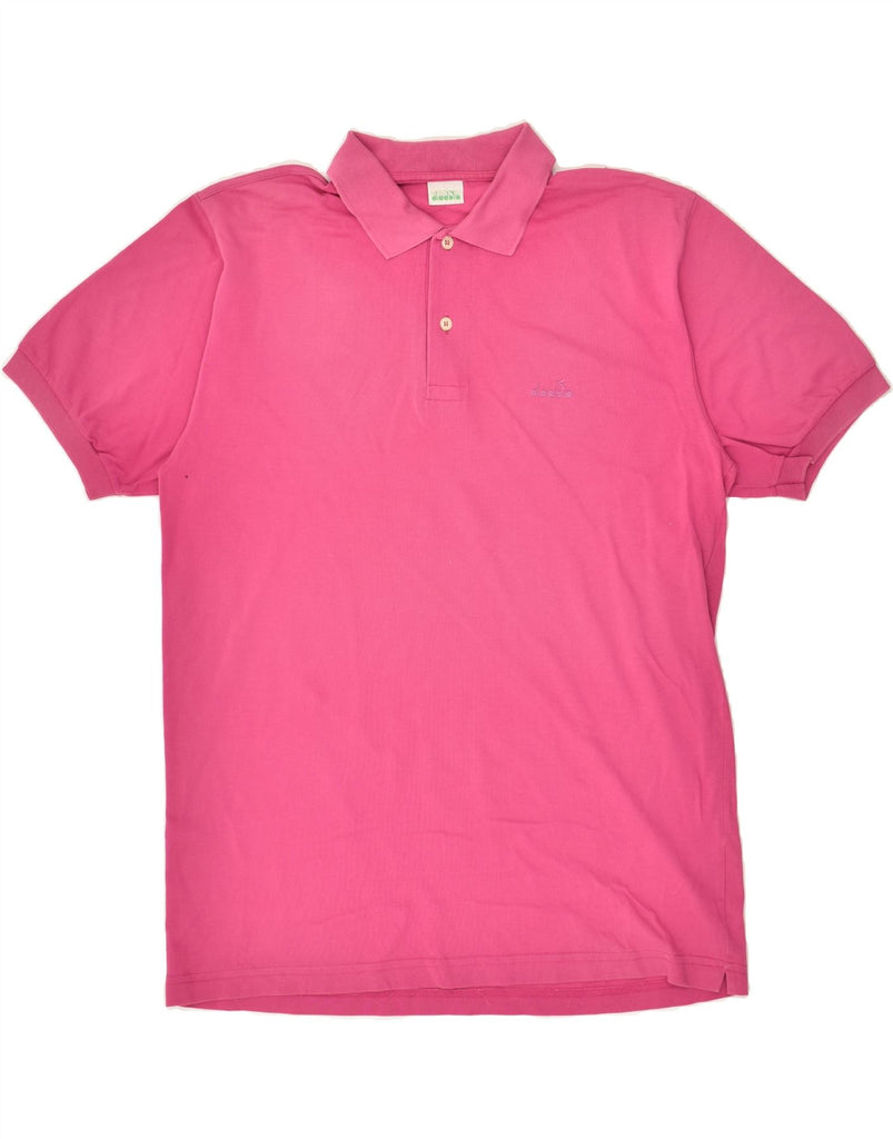 DIADORA Mens Polo Shirt Medium Pink | Vintage Diadora | Thrift | Second-Hand Diadora | Used Clothing | Messina Hembry 