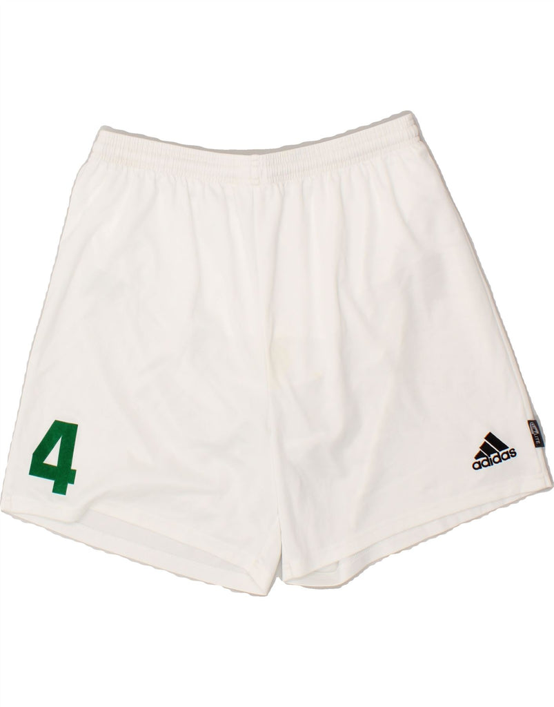 ADIDAS Mens Graphic Sport Shorts Large White Polyester | Vintage Adidas | Thrift | Second-Hand Adidas | Used Clothing | Messina Hembry 