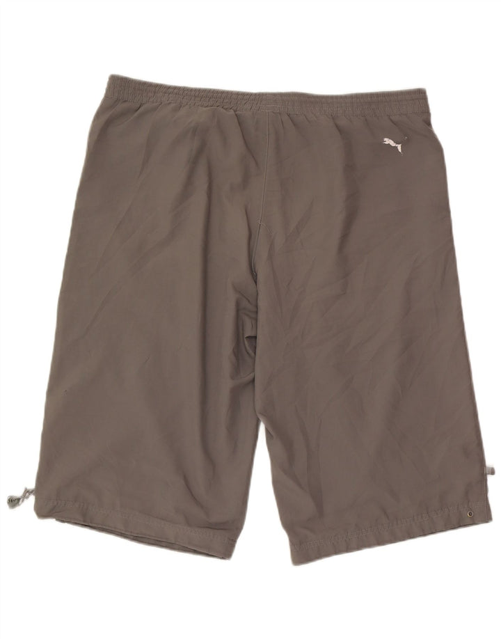 Puma Mens Graphic Sport Shorts Large  Grey Polyester