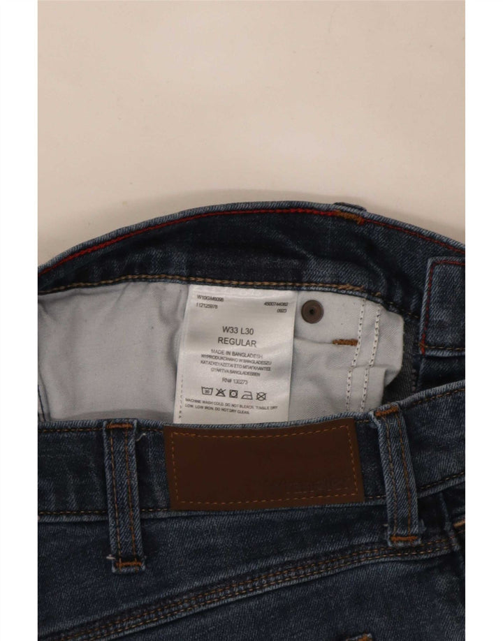 Wrangler Mens Regular Straight Jeans W33 L30 Blue Cotton
