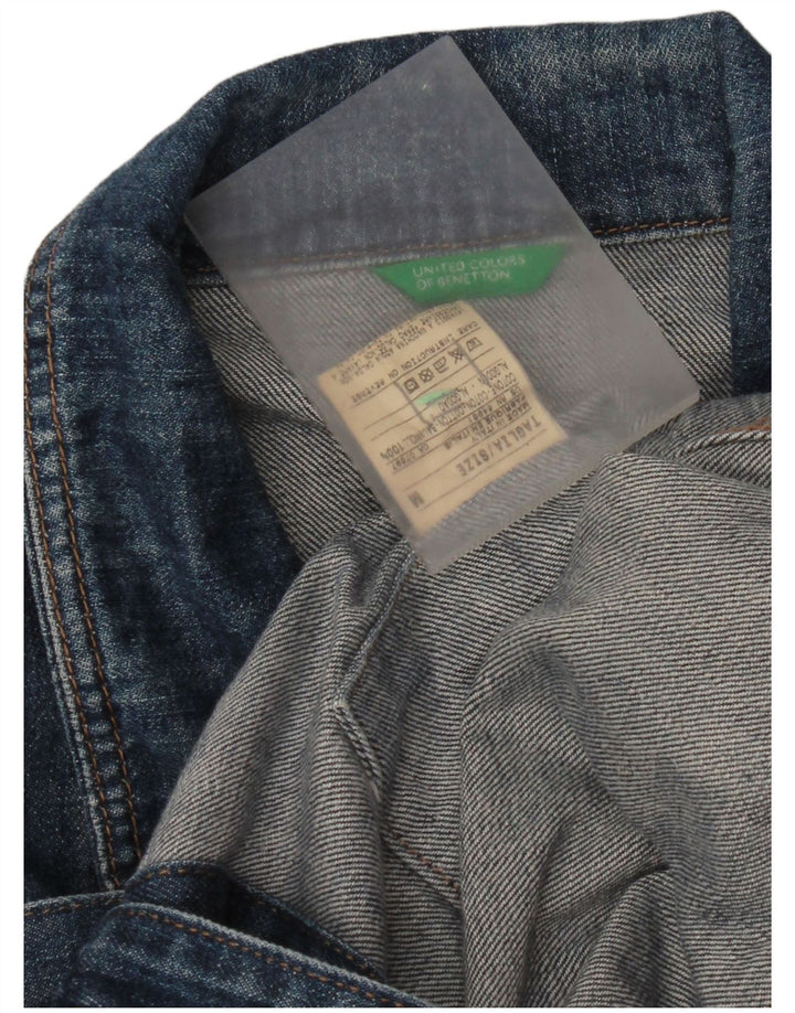 Benetton Womens Denim Jacket UK 14 Medium Blue Cotton