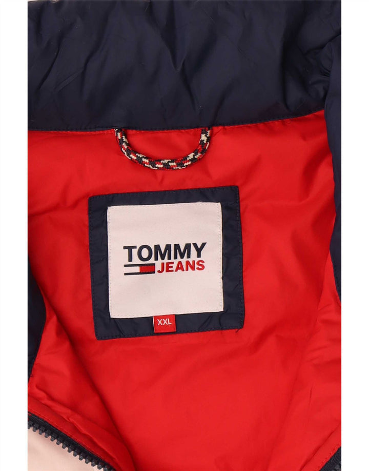 Tommy Hilfiger Mens Padded Jacket UK 44 2XL Blue Colourblock Polyamide