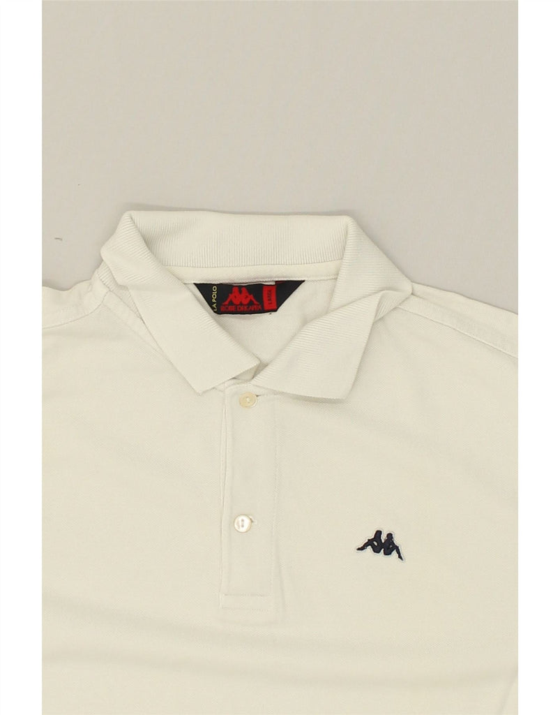 KAPPA Mens Polo Shirt Large White Cotton | Vintage Kappa | Thrift | Second-Hand Kappa | Used Clothing | Messina Hembry 