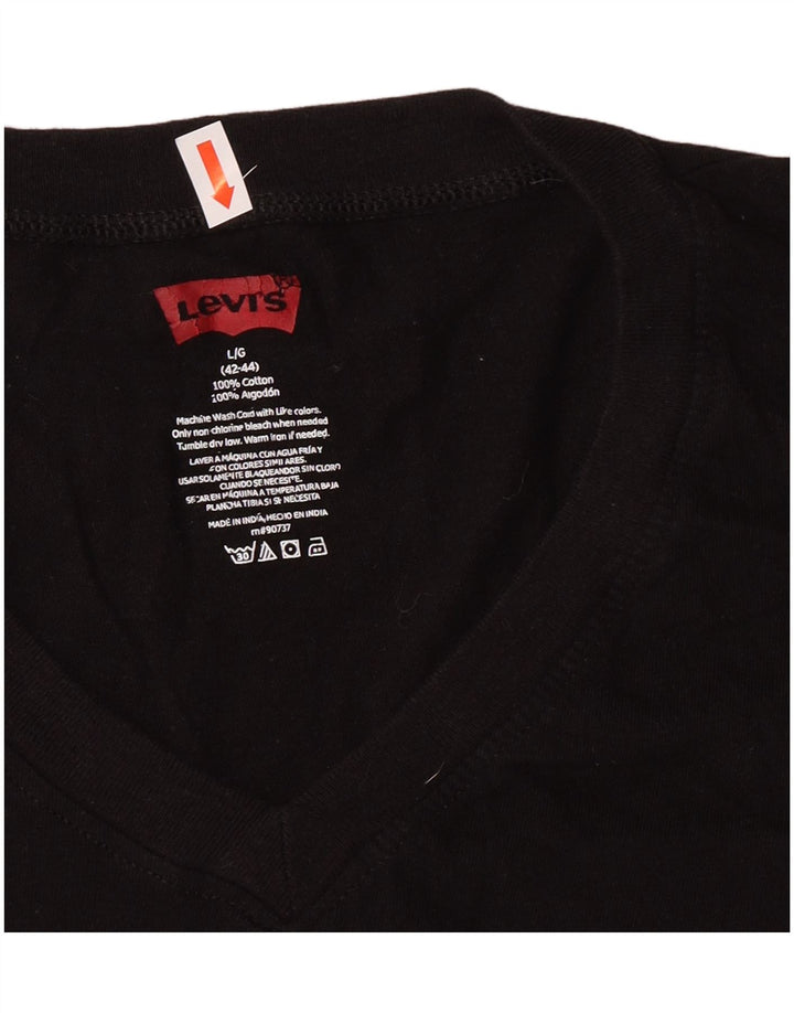Levi's Womens T-Shirt Top UK 16 Large Black Cotton Classic