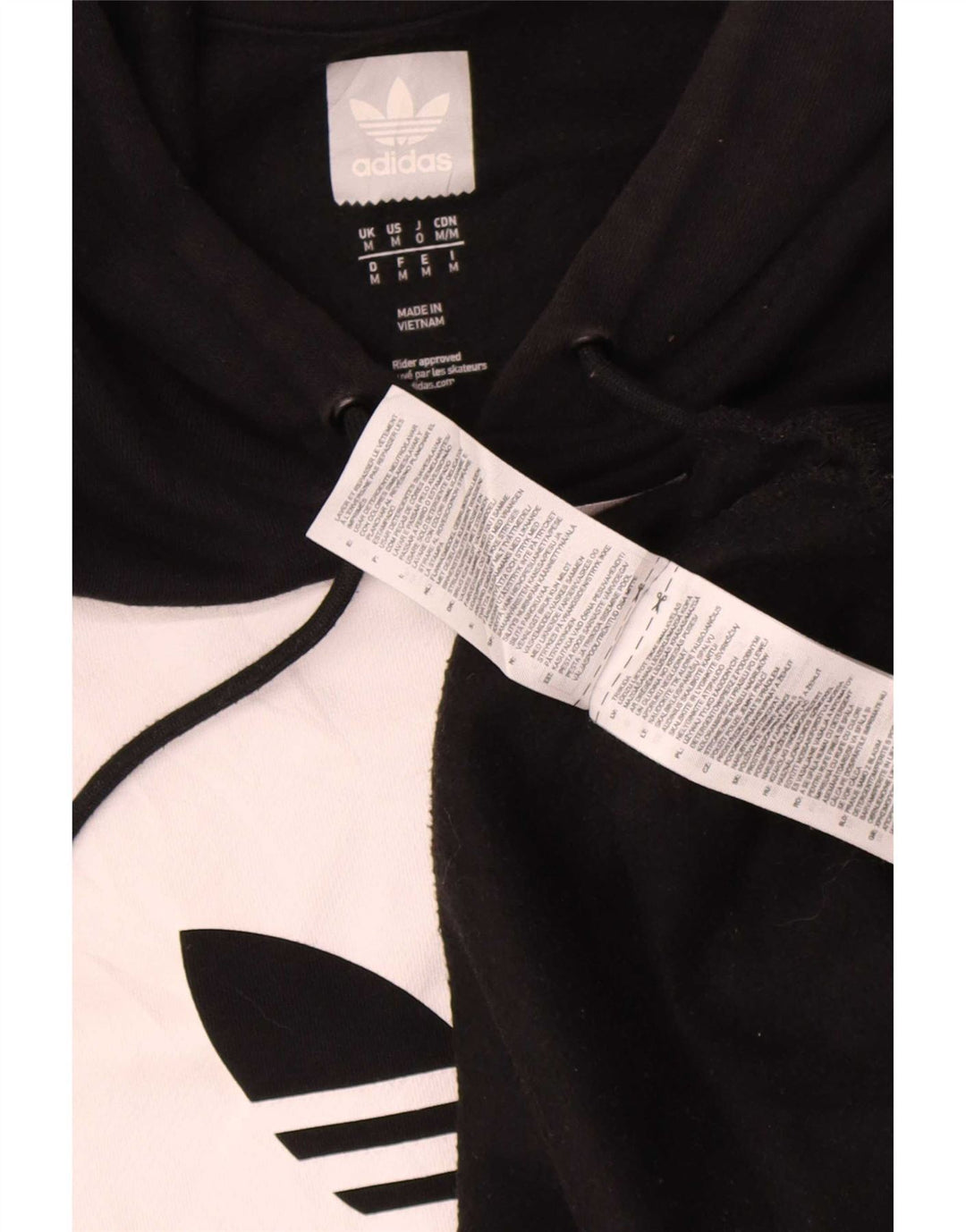 Adidas Mens Graphic Hoodie Jumper Medium Black Cotton