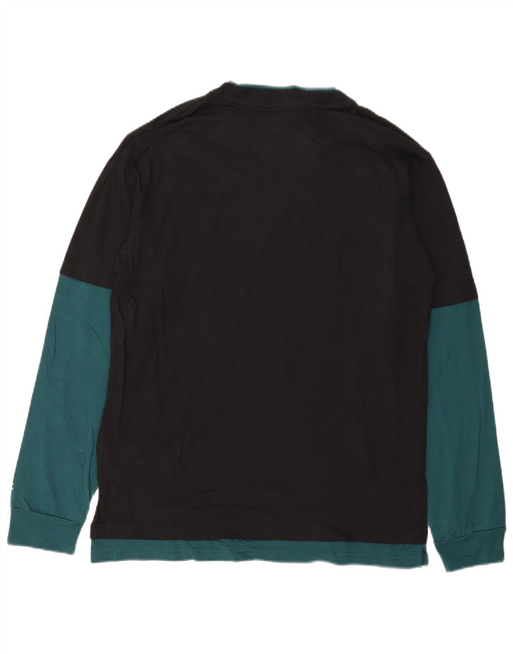 Champion Mens Top Long Sleeve XL Black Colourblock Cotton