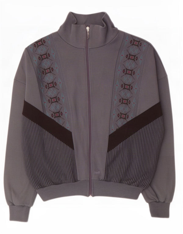Rodeo Mens Cardigan Sweater 2XL Grey Fair Isle Acrylic