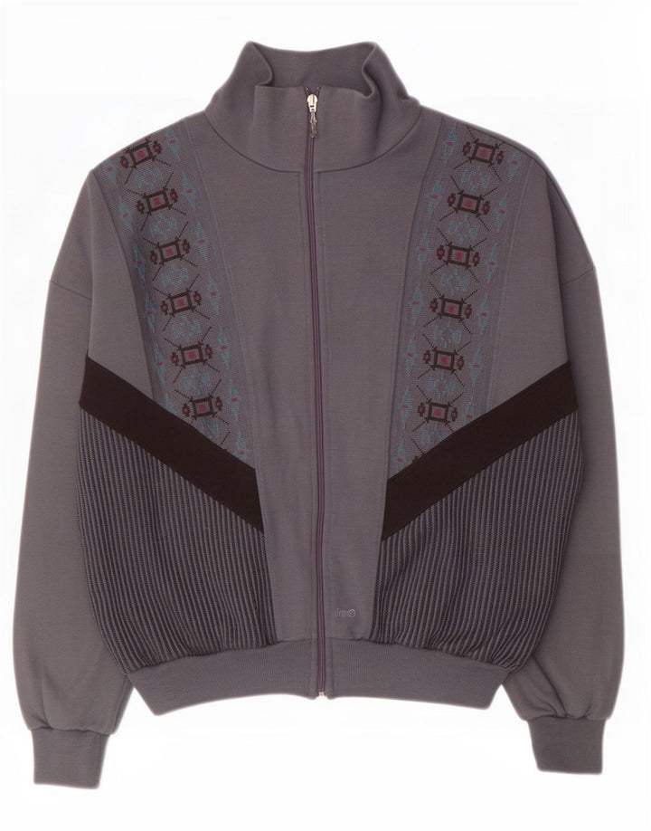 Rodeo Mens Cardigan Sweater 2XL Grey Fair Isle Acrylic