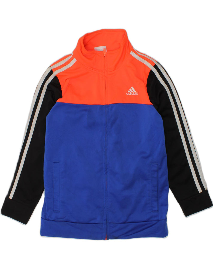 ADIDAS Boys Tracksuit Top Jacket 6-7 Years Blue Colourblock Polyester | Vintage Adidas | Thrift | Second-Hand Adidas | Used Clothing | Messina Hembry 