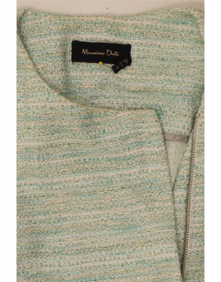 Massimo Dutti Womens Full Zip Blazer Jacket EU 38 Small Green Flecked
