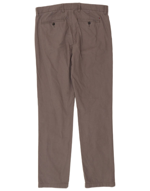 Tommy Hilfiger Mens Slim Chino Trousers W33 L34 Grey Cotton