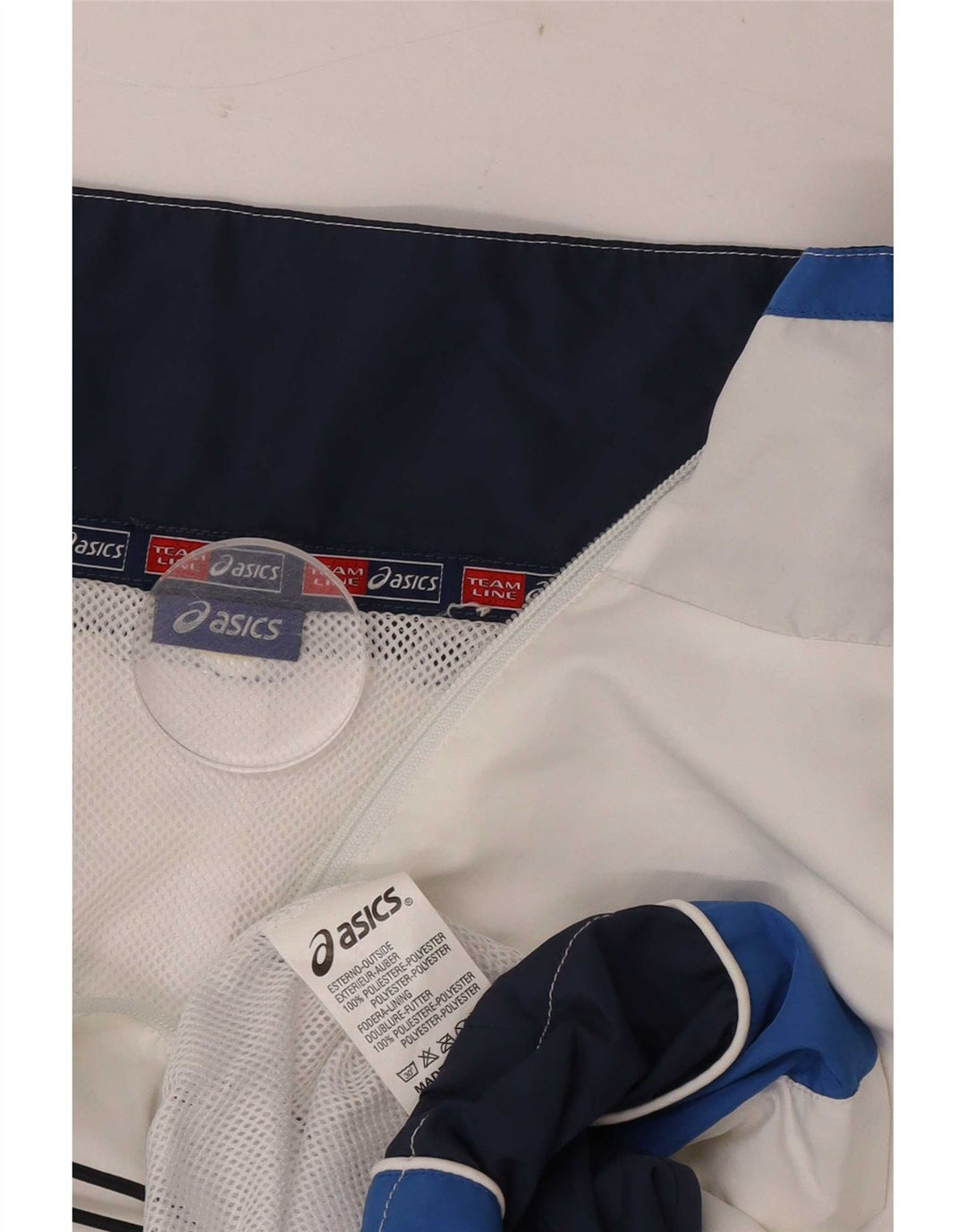 Asics Mens Tracksuit Top Jacket 2XL White Colourblock Polyester