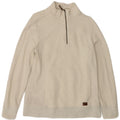 L.L.Bean Womens Oversized Zip Neck Sweatshirt Jumper UK 10 Small White