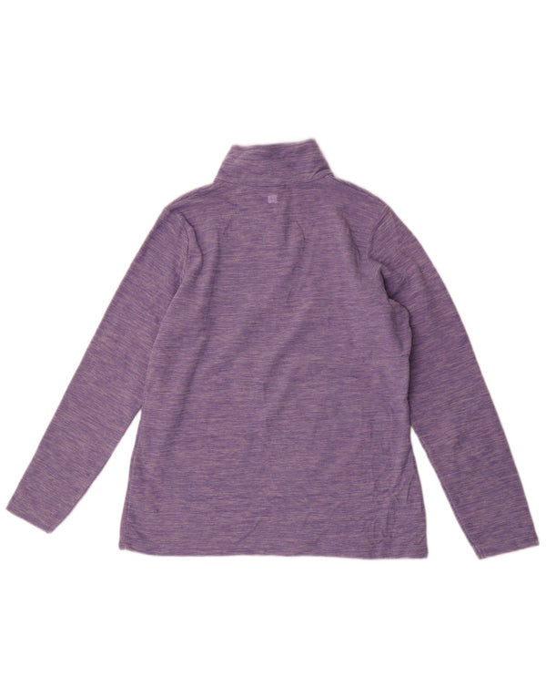 Mountain Warehouse Womens Zip Neck Fleece Jumper UK 16 Large Purple Flecked