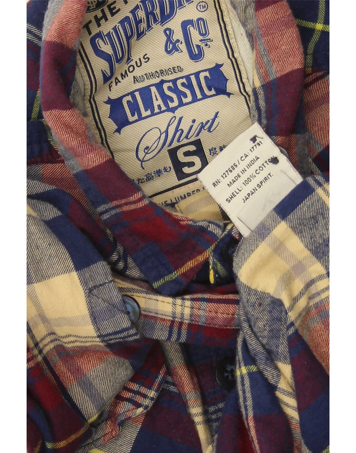 Superdry Mens Flannel Shirt Small Multicoloured Check Cotton