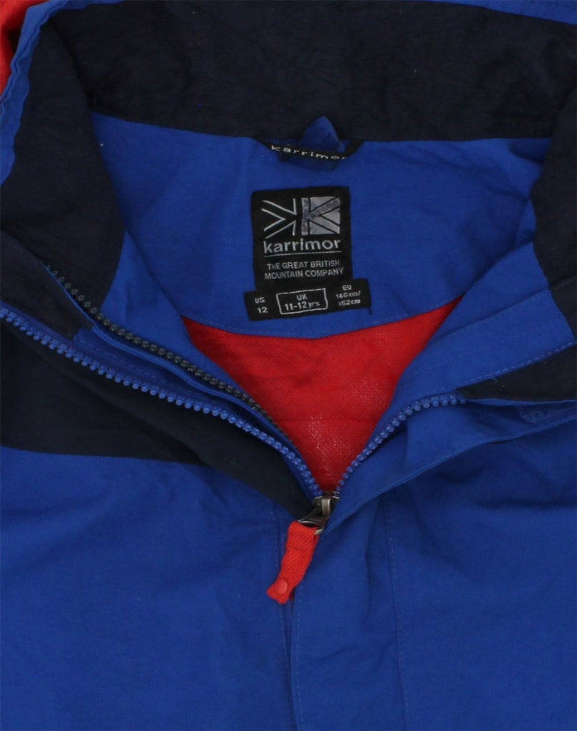 KARRIMOR Boys Hooded Windbreaker Jacket 11-12 Years Blue Nylon | Vintage Karrimor | Thrift | Second-Hand Karrimor | Used Clothing | Messina Hembry 