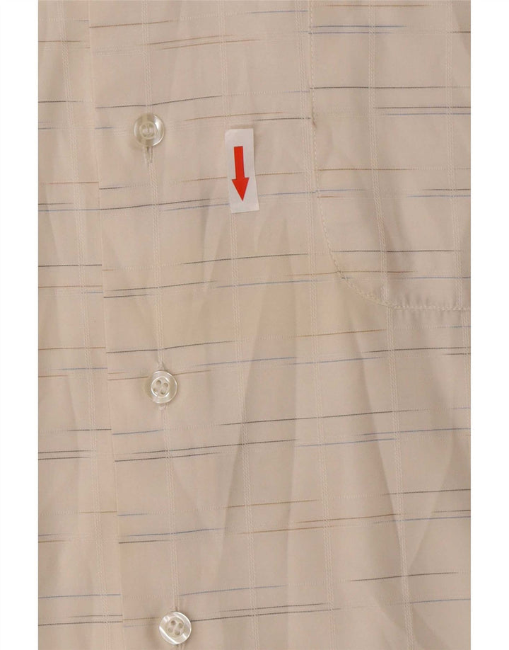 Vintage Mens Shirt Medium White Pinstripe Cotton
