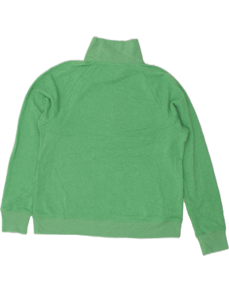 J. CREW Womens Button Neck Sweatshirt Jumper UK 16 Large Green Cotton | Vintage J. Crew | Thrift | Second-Hand J. Crew | Used Clothing | Messina Hembry 