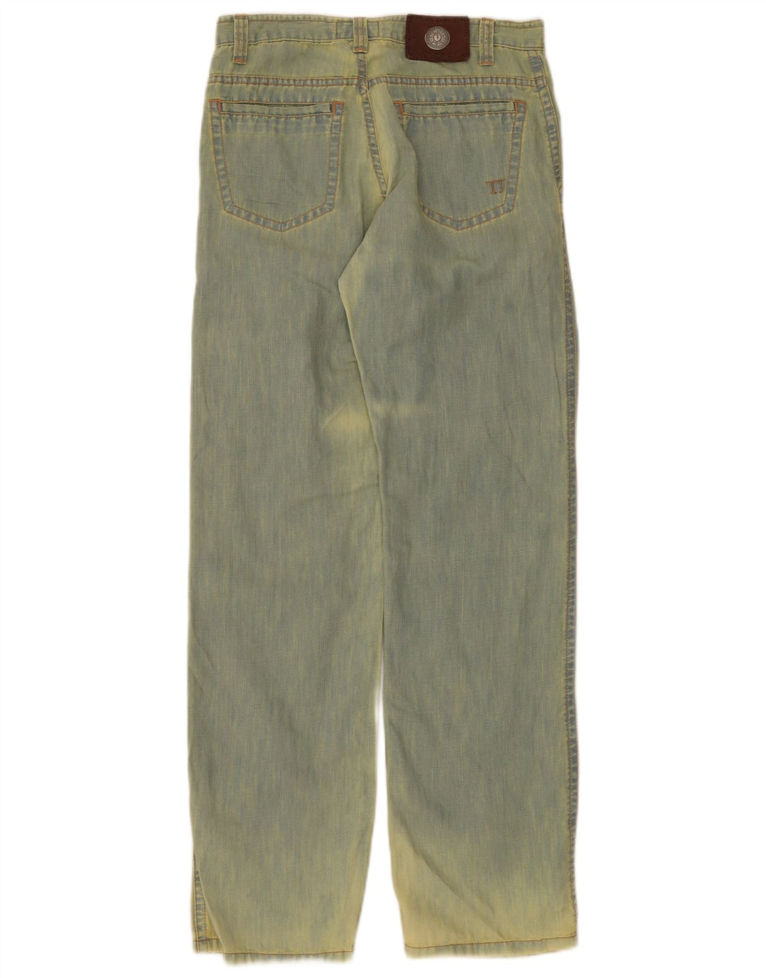 Trussardi Mens Straight Jeans W29 L34 Green Tie Dye
