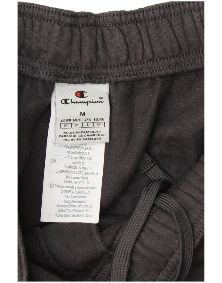 Champion Womens Graphic Tracksuit Trousers UK 14 Medium Grey Cotton
