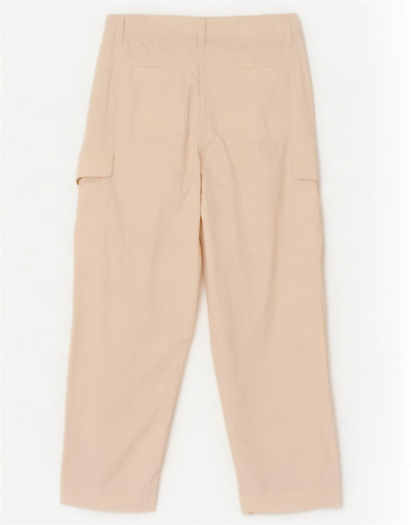 Marks & Spencer Womens Cargo Trousers UK 14 Large W34 L29 Off White