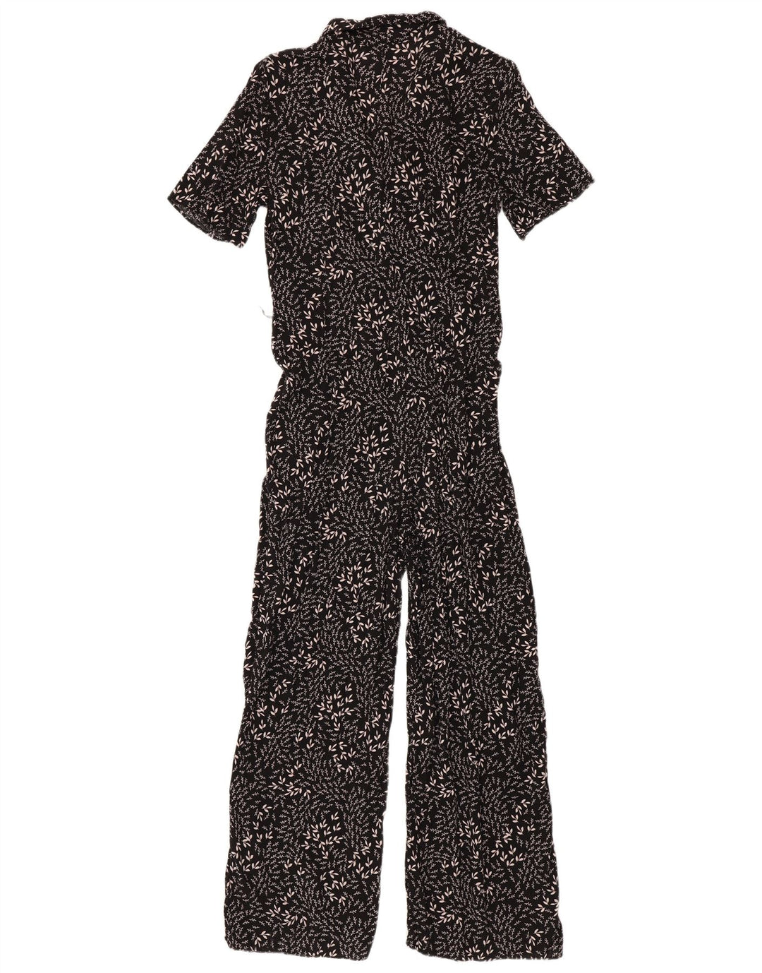 Zara Womens Short Sleeve Jumpsuit Medium Black Floral