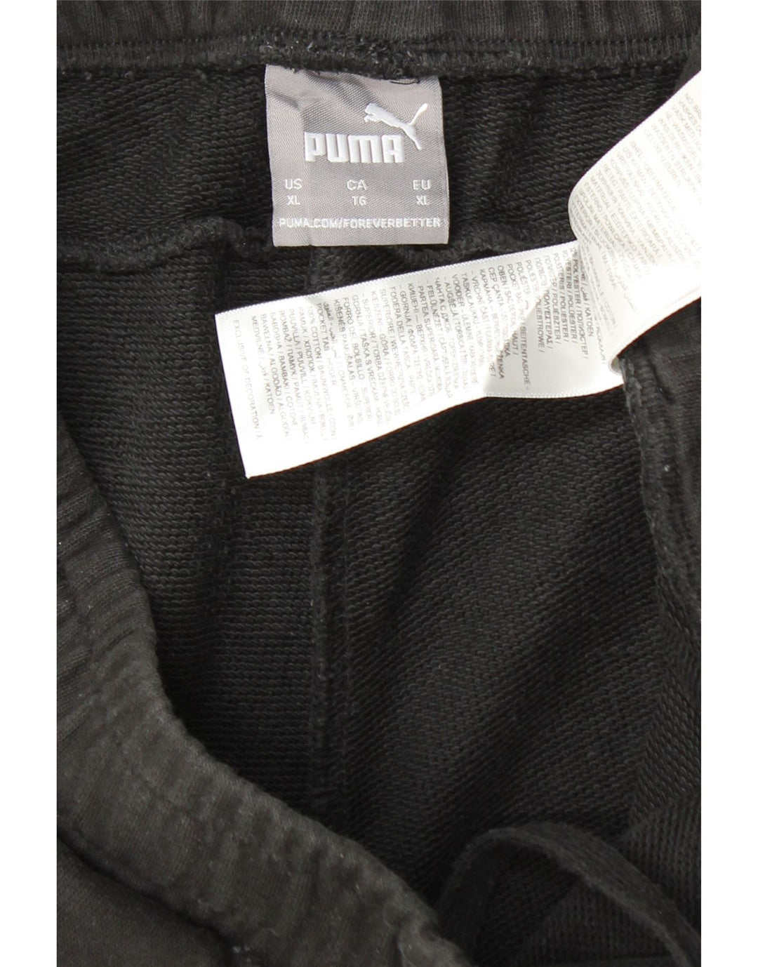 PUMA Mens Tracksuit Trousers XL Black Cotton