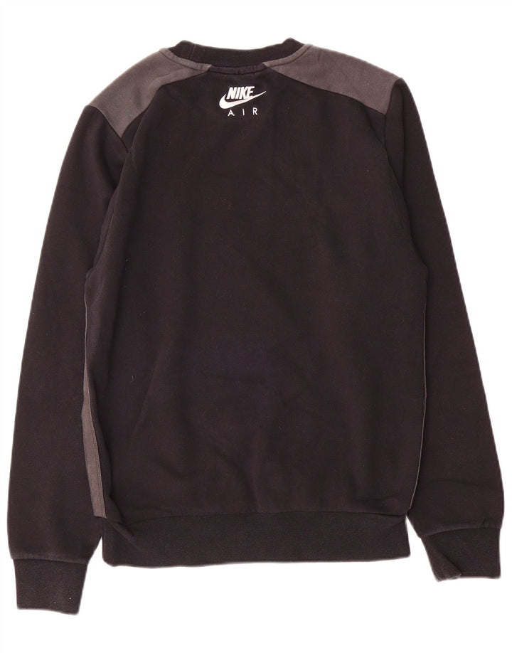 NIKE Mens Graphic Sweatshirt Jumper XS Black Colourblock Cotton